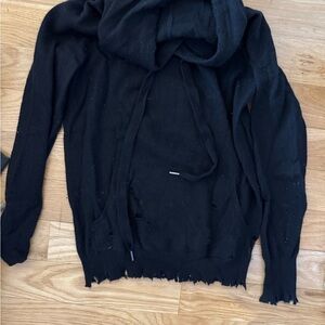 Black Distressed Hoodie